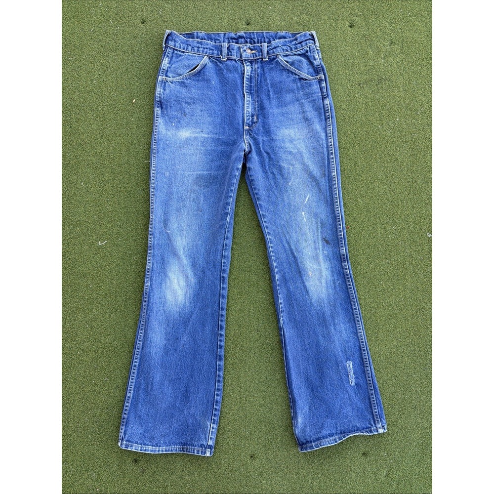 VTG 1970s Big Yank Jeans 34x32 Union USA Made Workwear bootcut flare talon denim